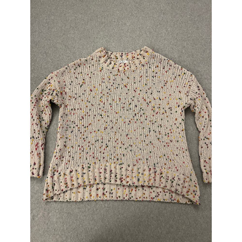 Seven7 Sweater‎ Womens Small Chunky Knit Ribbed Hem Confitte Long Sleeve Cream